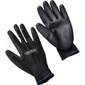 Global Industrial Flat Polyurethane Coated Gloves, Black/Black, X-Large 708350XL